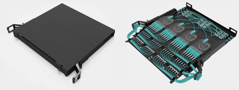 1U 144芯导轨式光纤箱